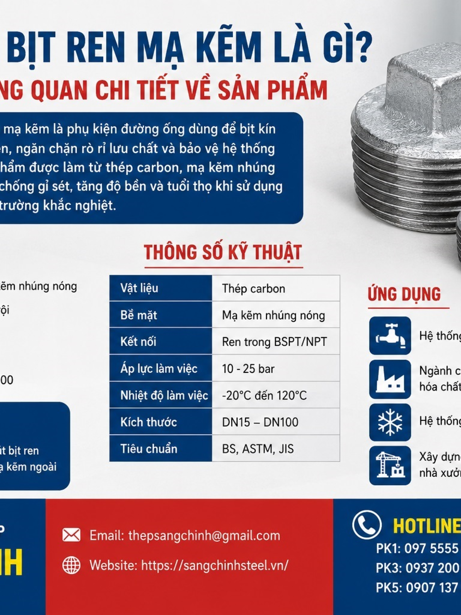 Nút Bịt Ren Mạ Kẽm Giá Rẻ K1