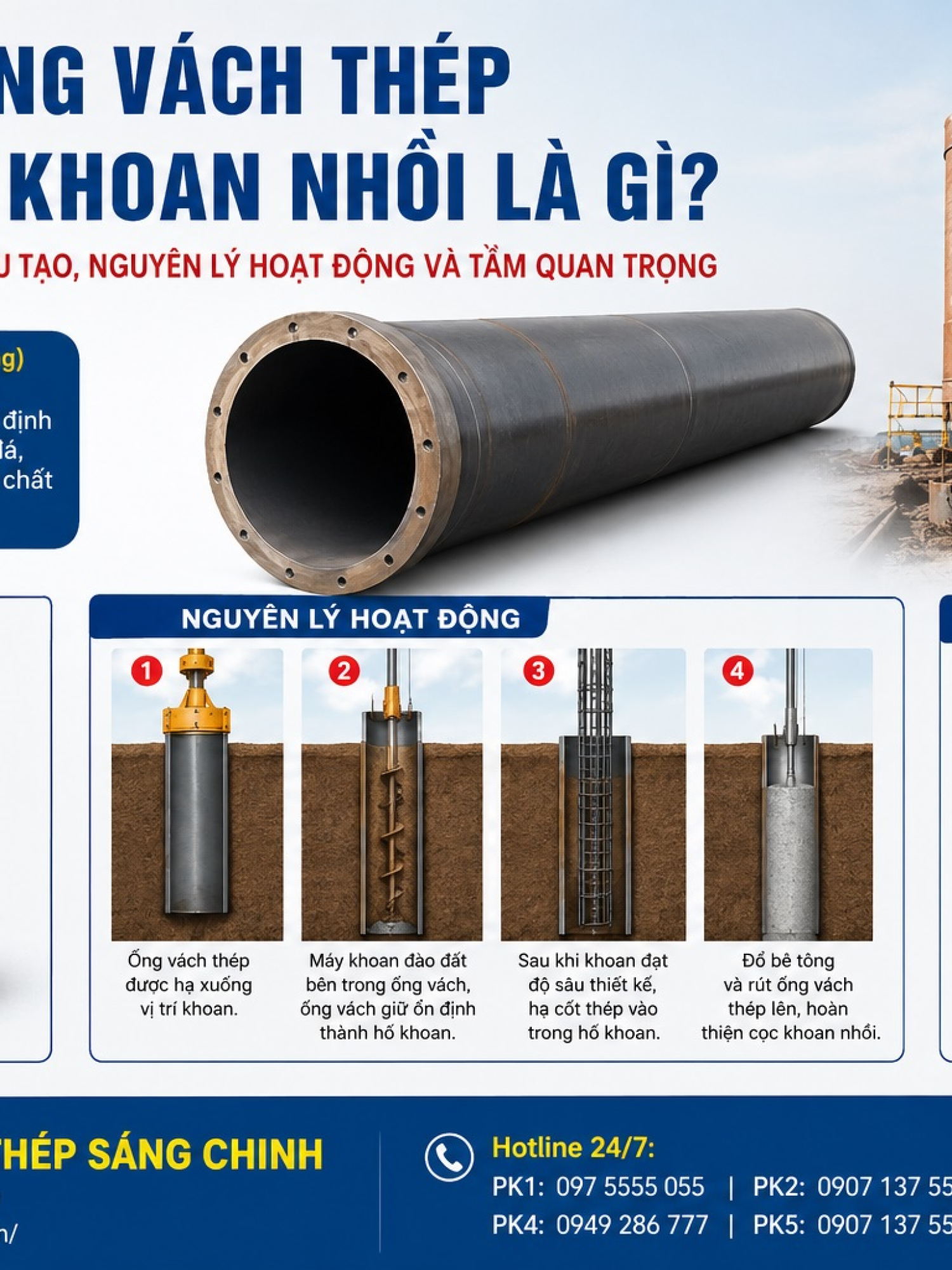Ống Vách Thép Cọc Khoan Nhồi (Casing)