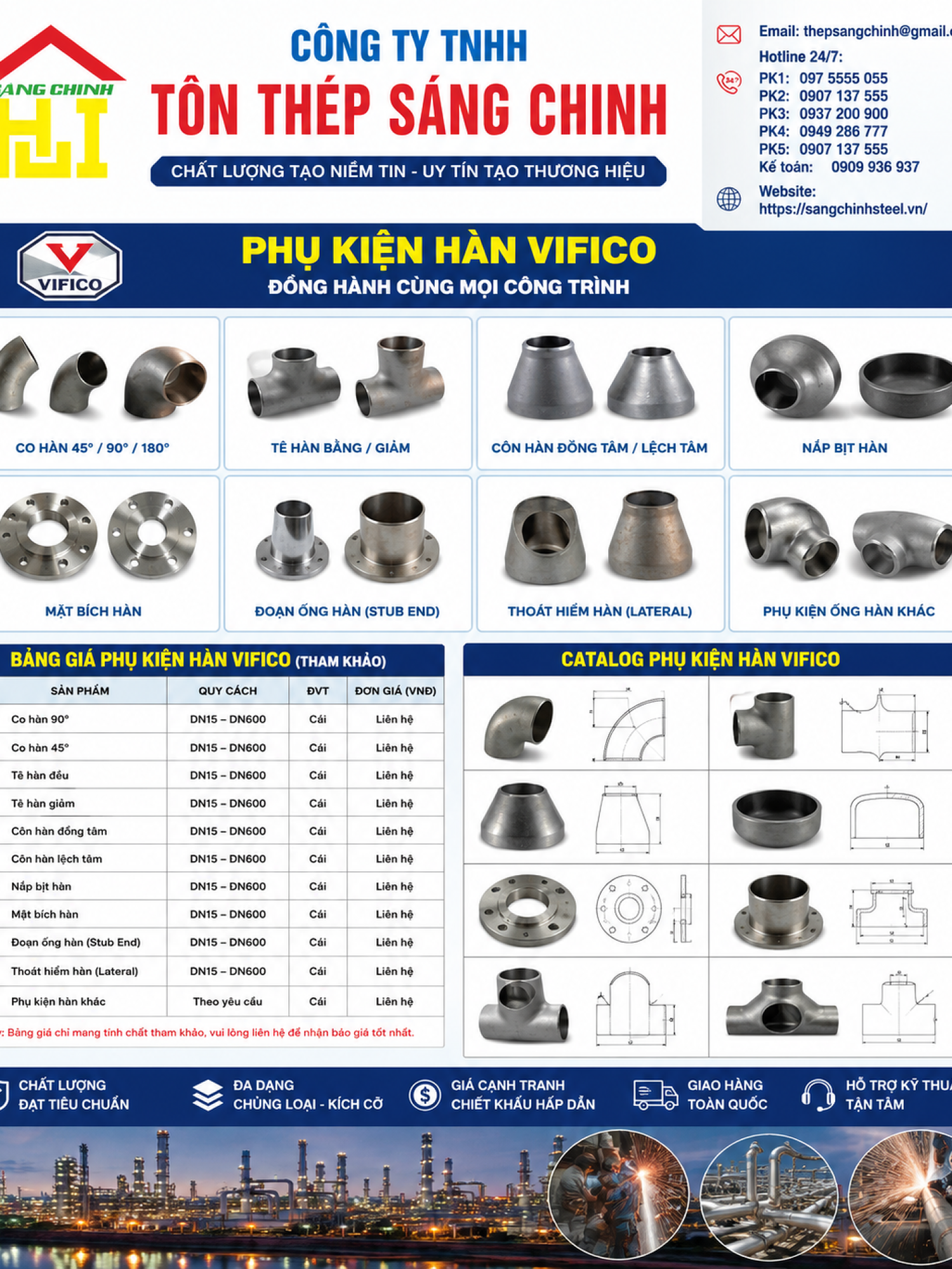 Phụ Kiện Hàn VIFICO (Bảng giá + Catalog)