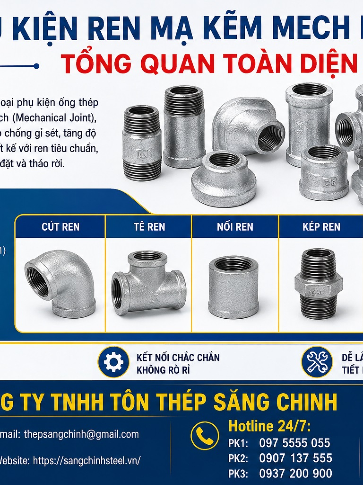 Phụ Kiện Ren Mạ Kẽm Mech (Catalog + Bảng giá)