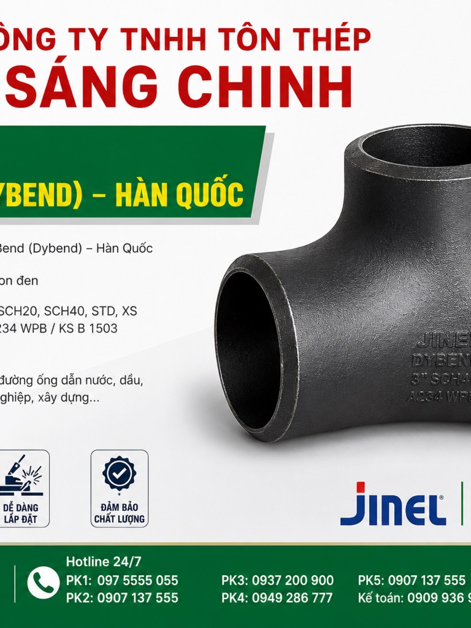 Tê hàn đen Jinel bend (Dybend) – Hàn Quốc