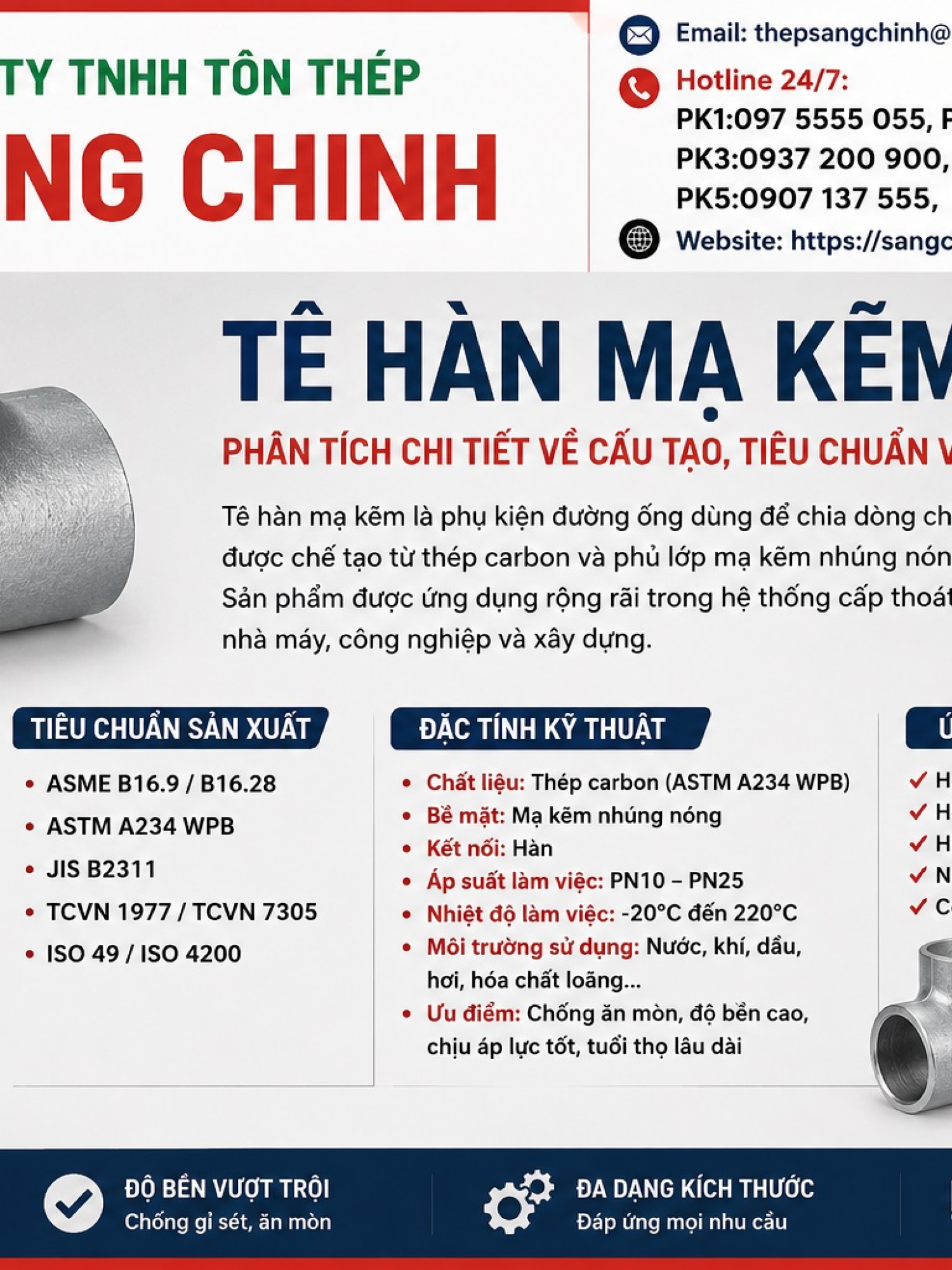 Tê Hàn Mạ Kẽm SCH20 SCH40 SCH80