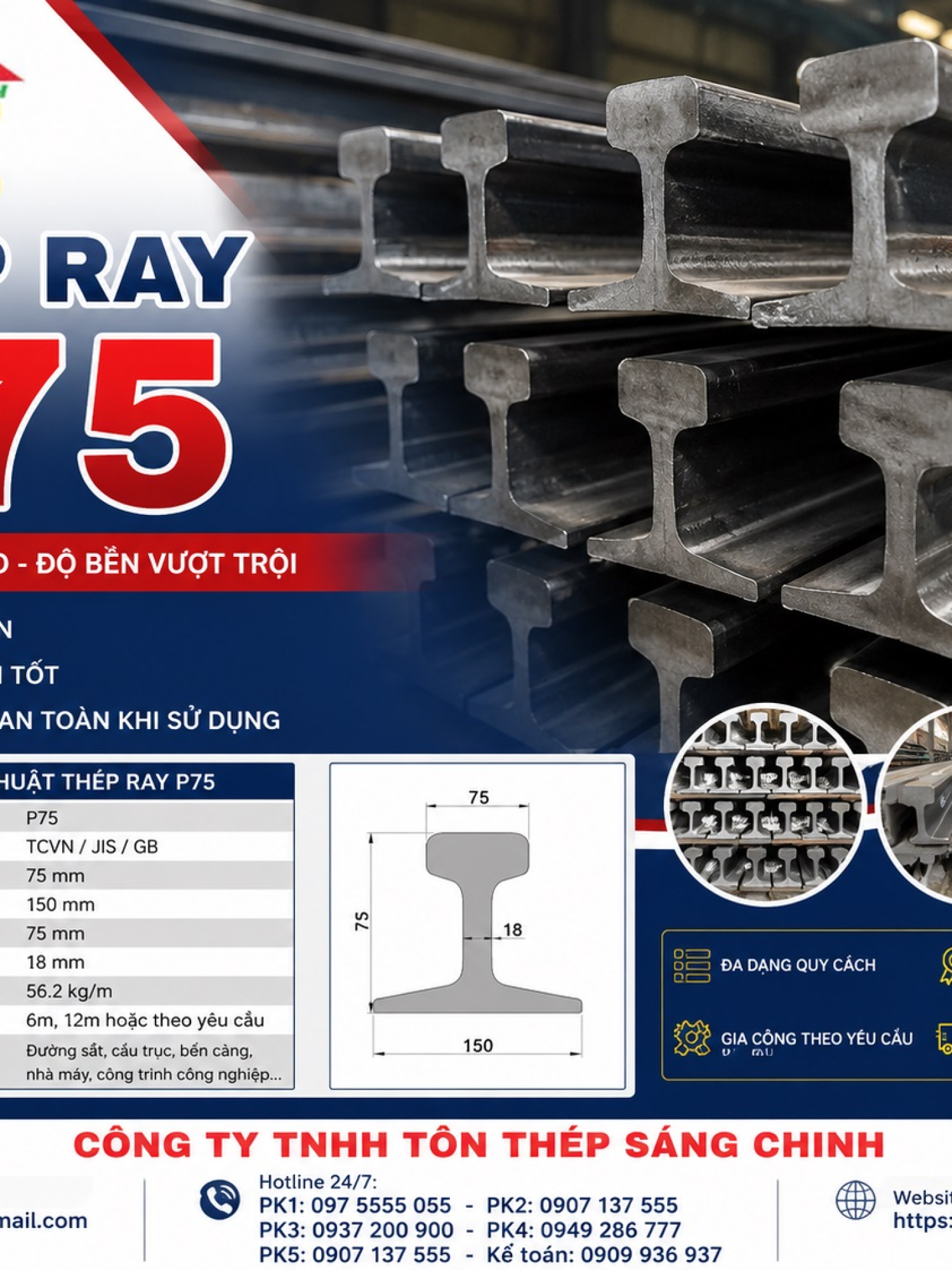 Thép Ray P75