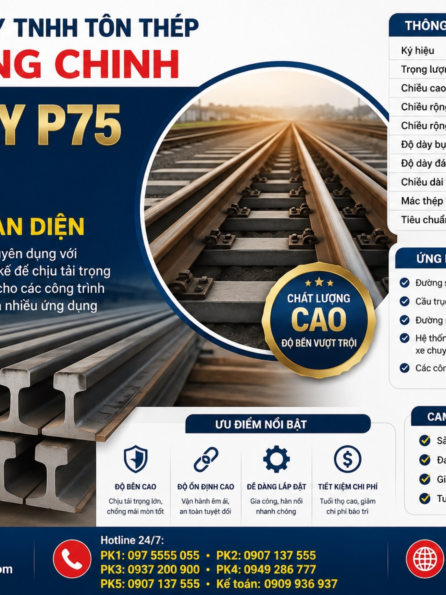 Thép Ray P75