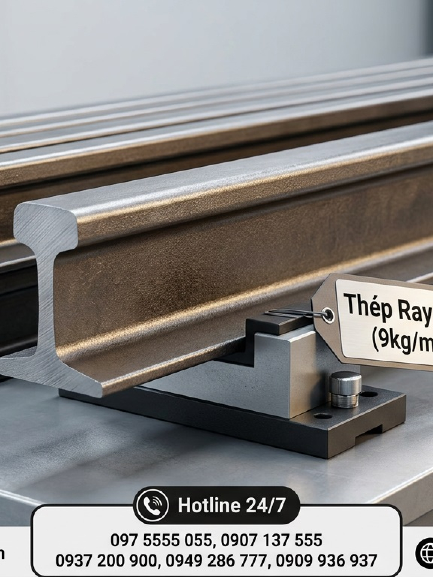 Thép Ray P9 (9kg/m)