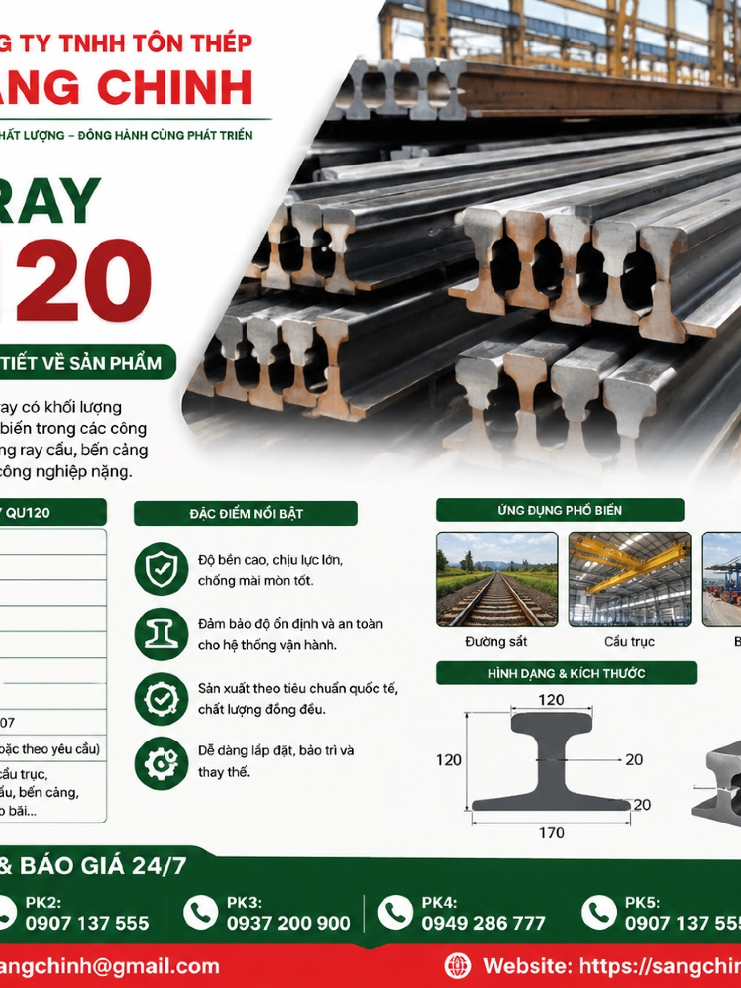 Thép Ray QU120