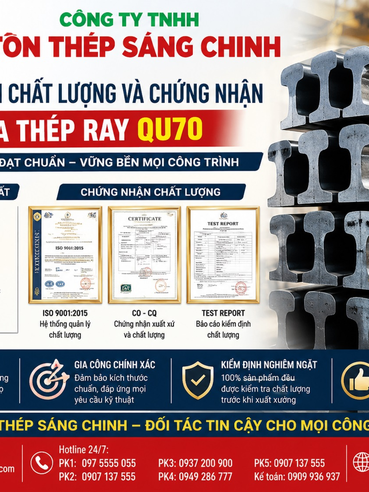 Thép ray QU70