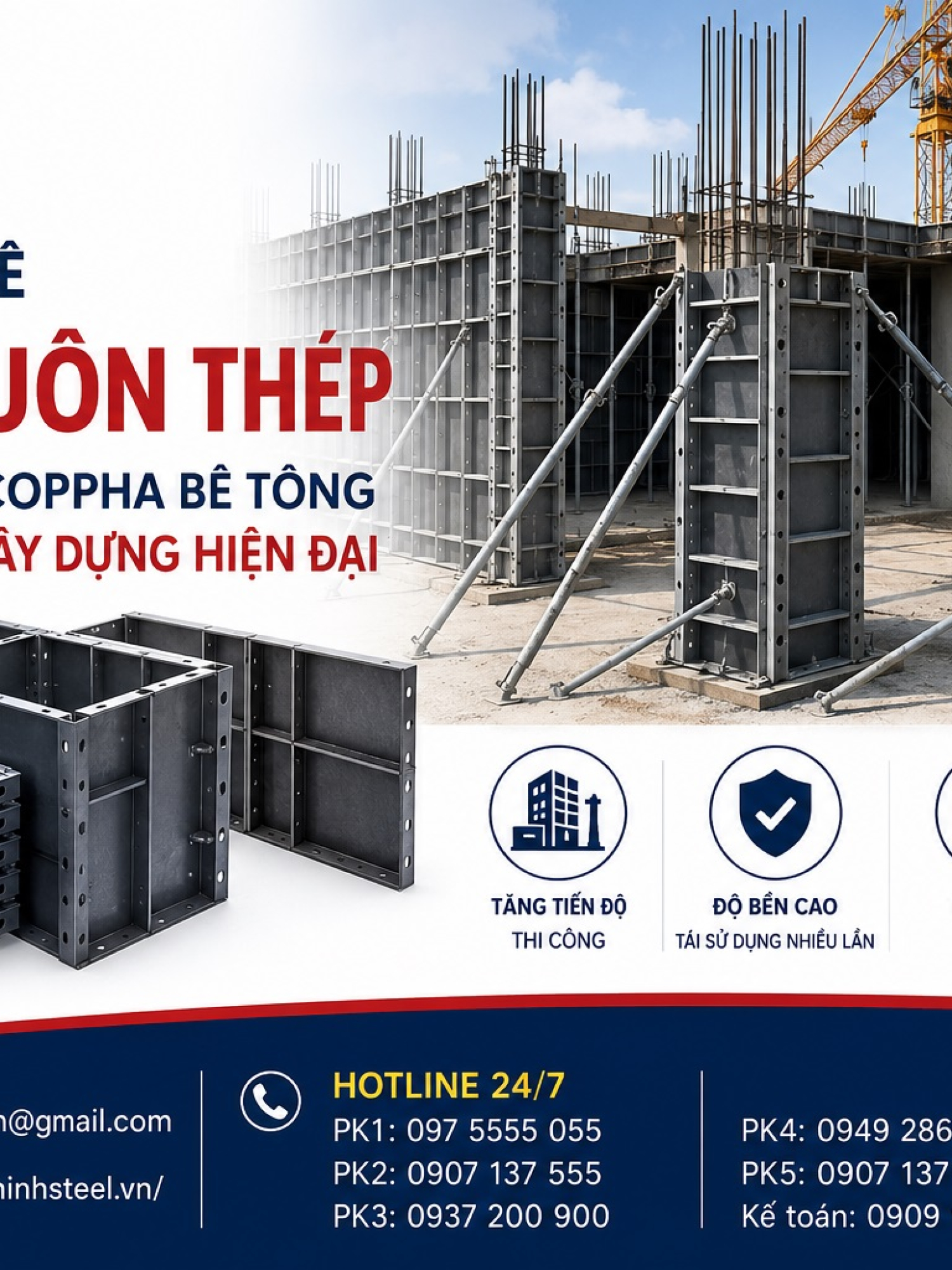 Gia công ván khuôn thép (Coppha betong)