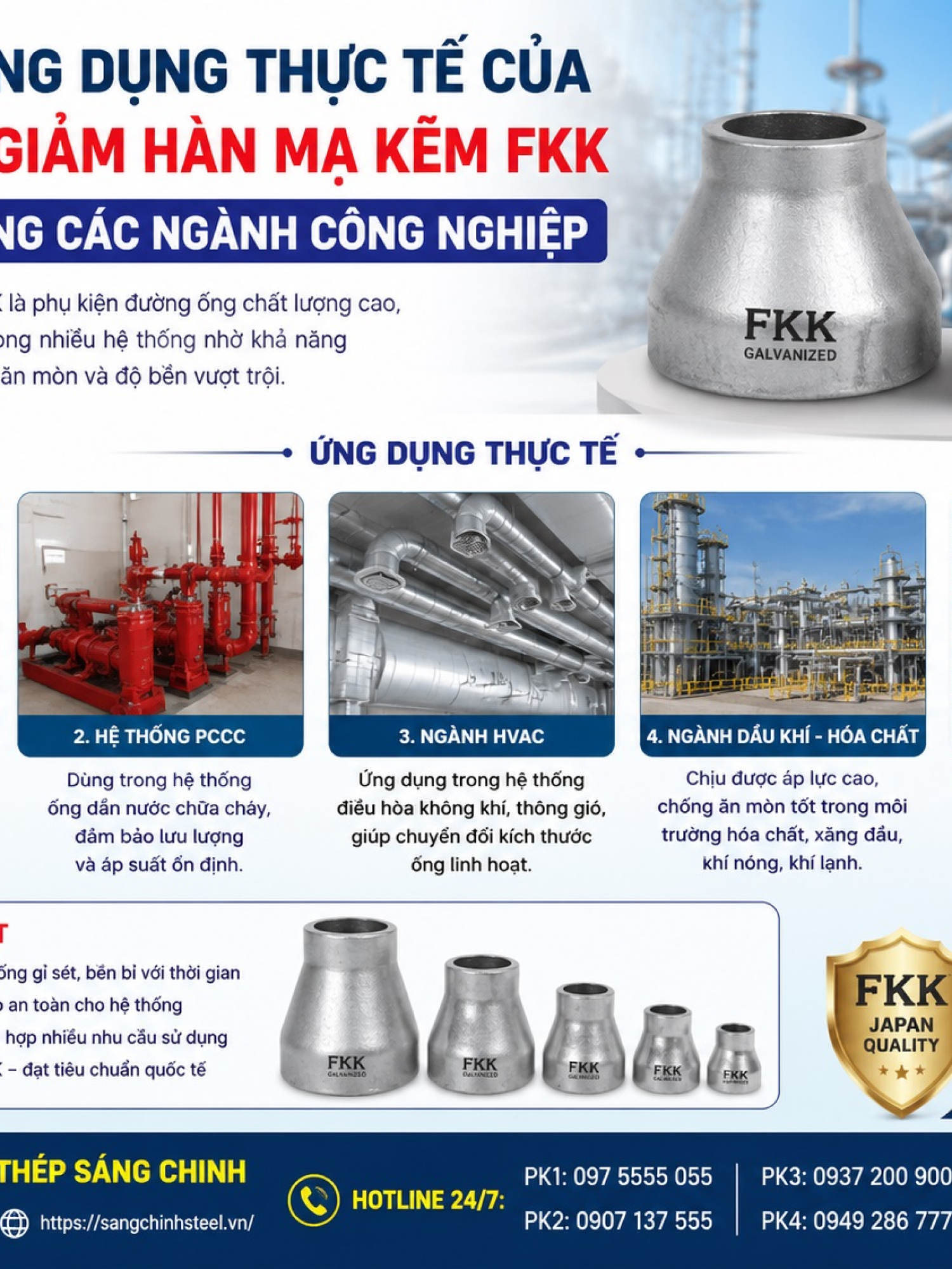 Bầu giảm hàn mạ kẽm FKK – Nhật