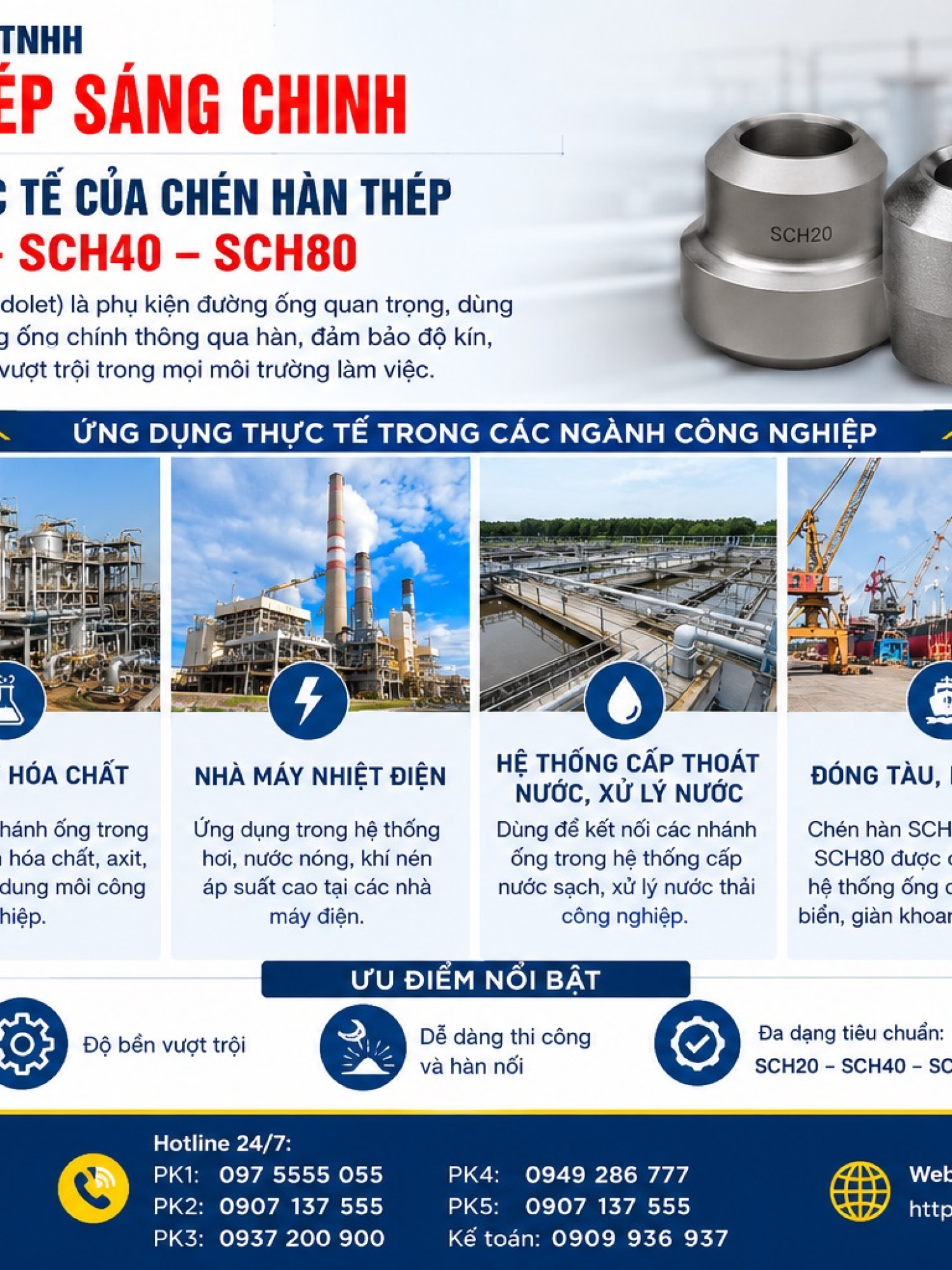 Chén Hàn Thép SCH20, SCH40, SCH80