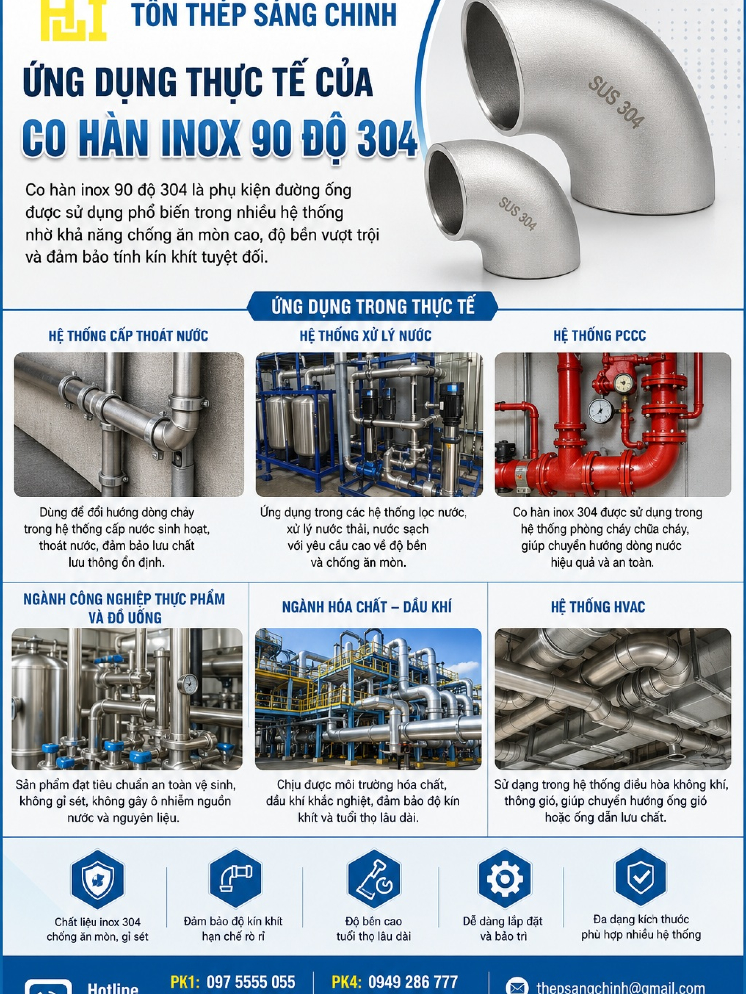 Co hàn inox 90 độ 304