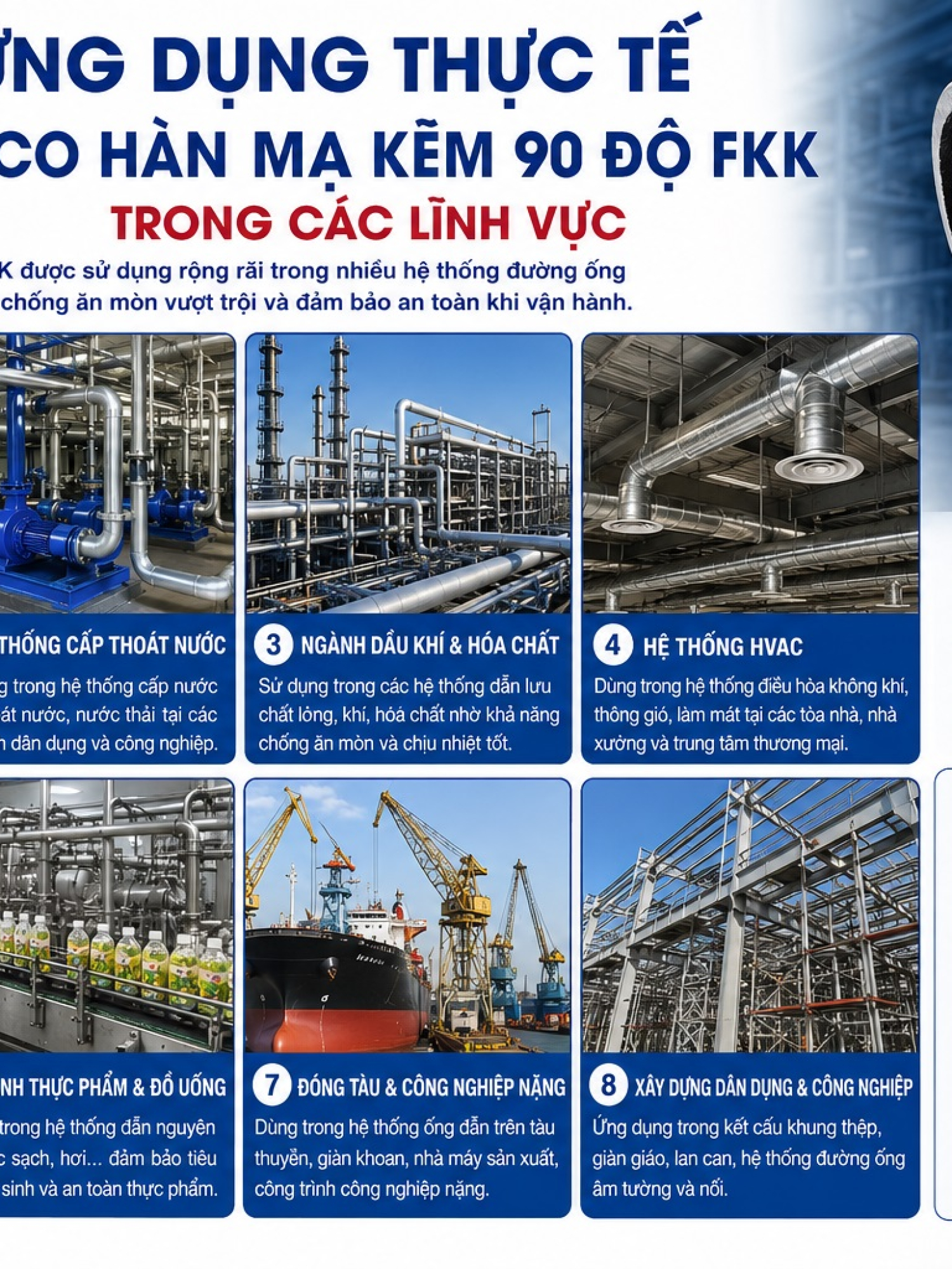 Co hàn mạ kẽm 90 độ FKK – Nhật