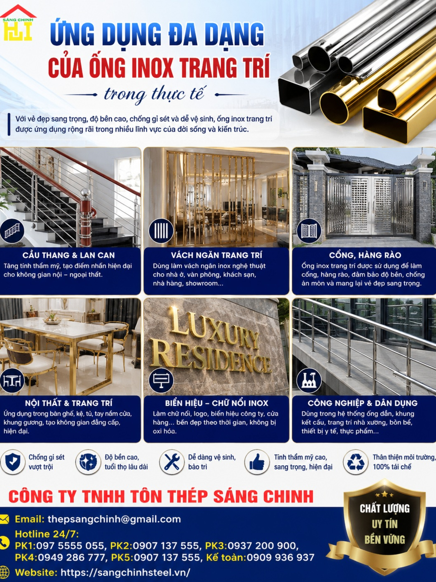 Ống inox trang trí