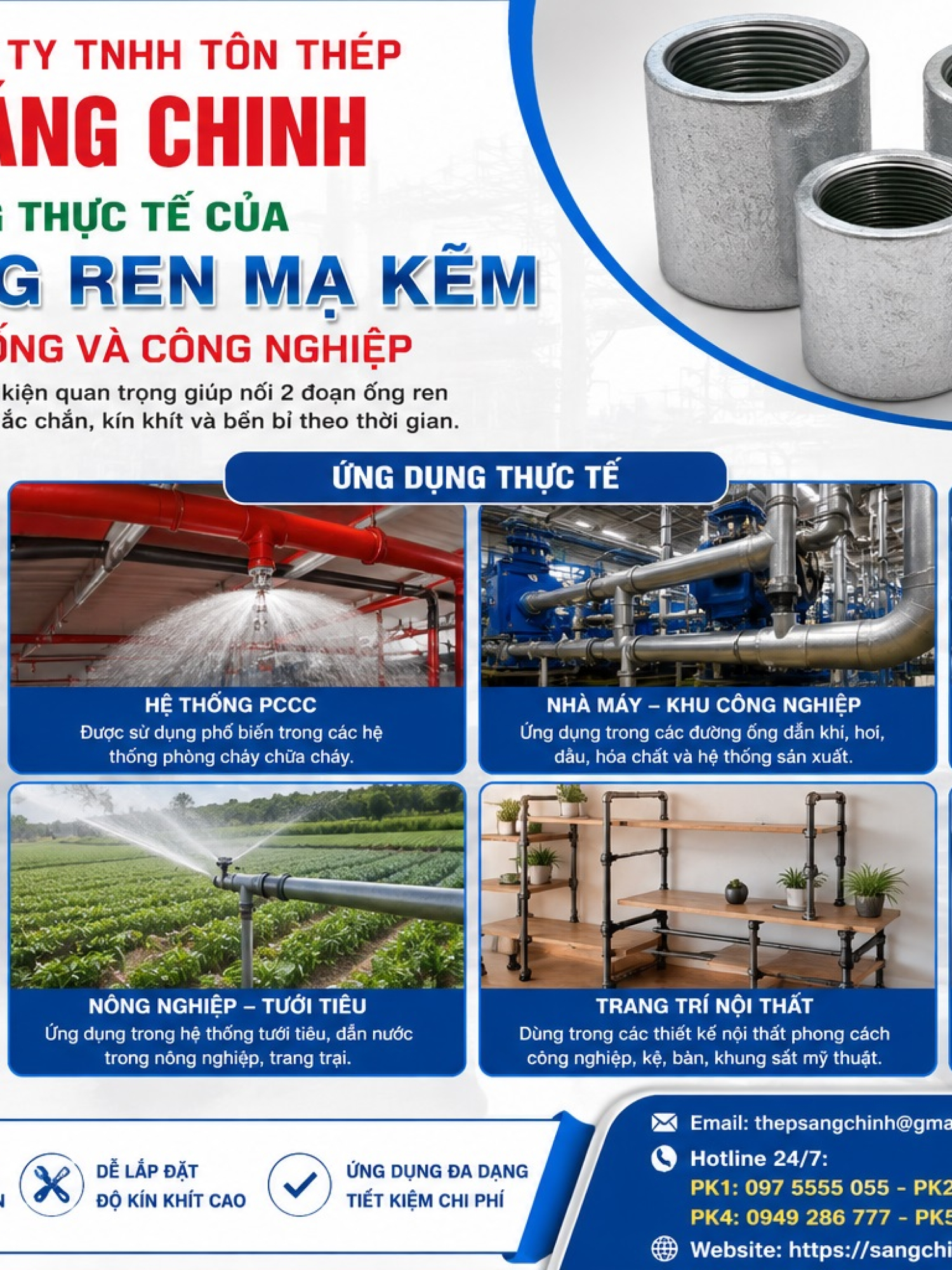 Măng Sông Ren Mạ Kẽm (D17- D114)