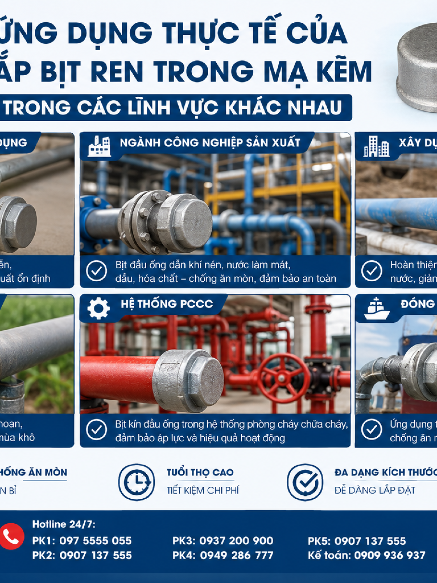 Nắp Bịt Ren Trong Mạ Kẽm