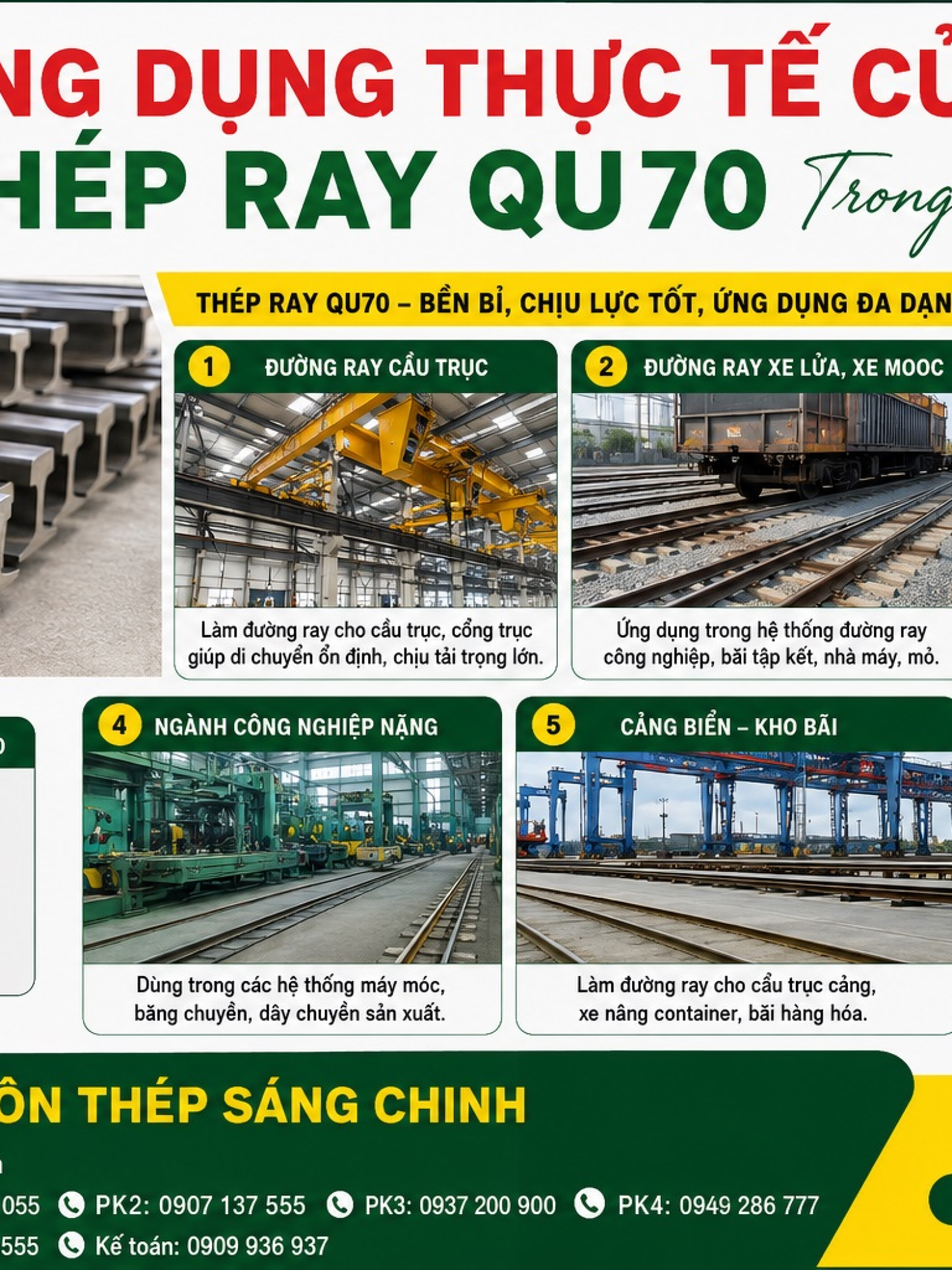 Thép ray QU70