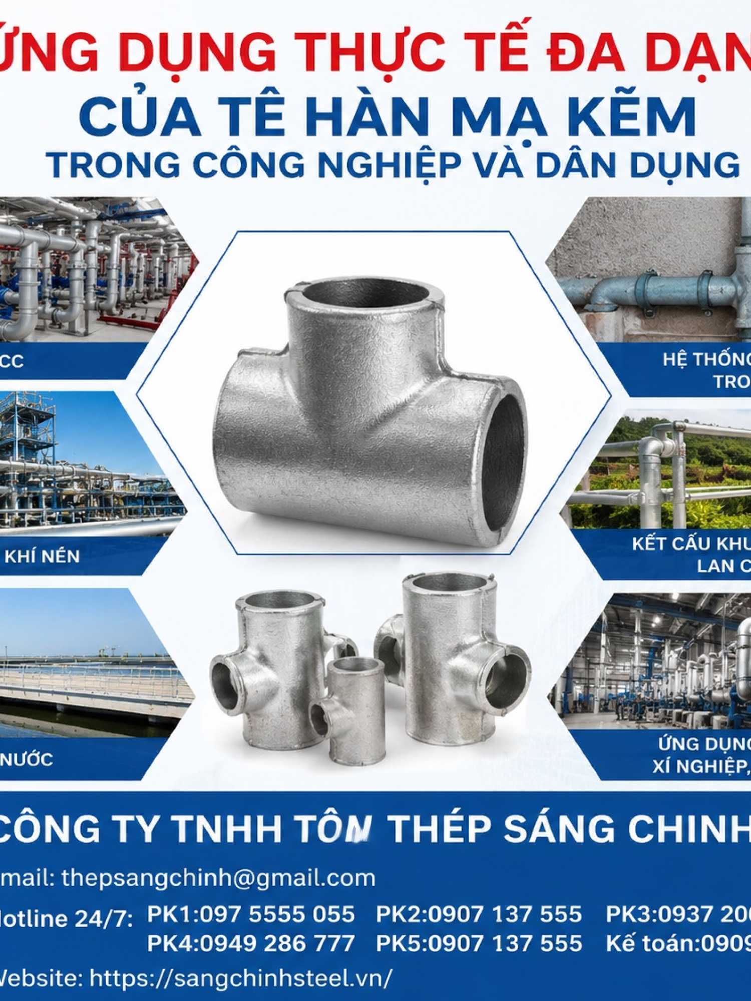Tê Hàn Mạ Kẽm SCH20 SCH40 SCH80