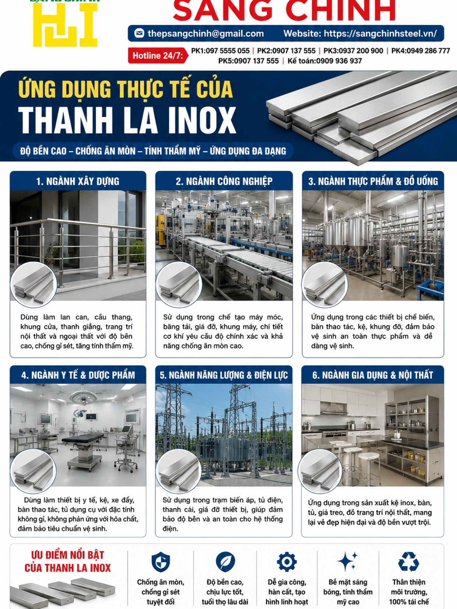 Thanh la inox