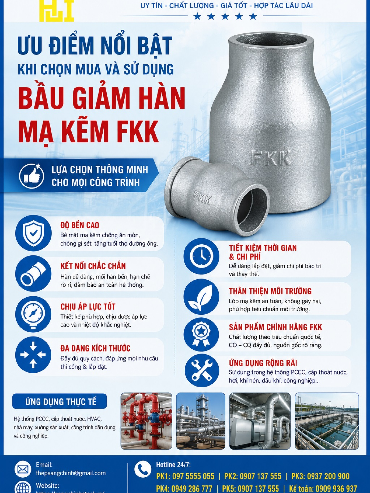 Bầu giảm hàn mạ kẽm FKK – Nhật