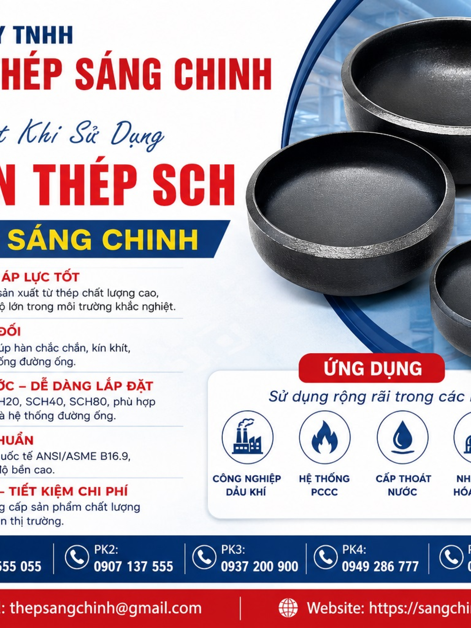 Chén Hàn Thép SCH20, SCH40, SCH80