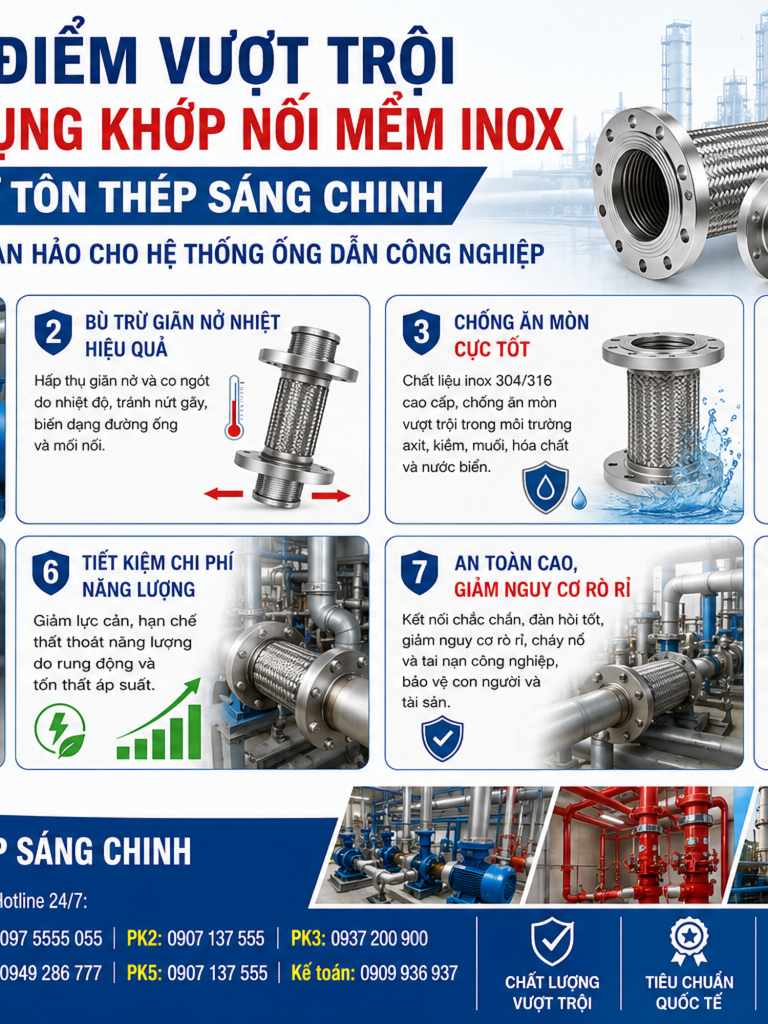 Khớp Nối Mềm INOX (Khớp Chống Rung, Khớp Giãn Nở)
