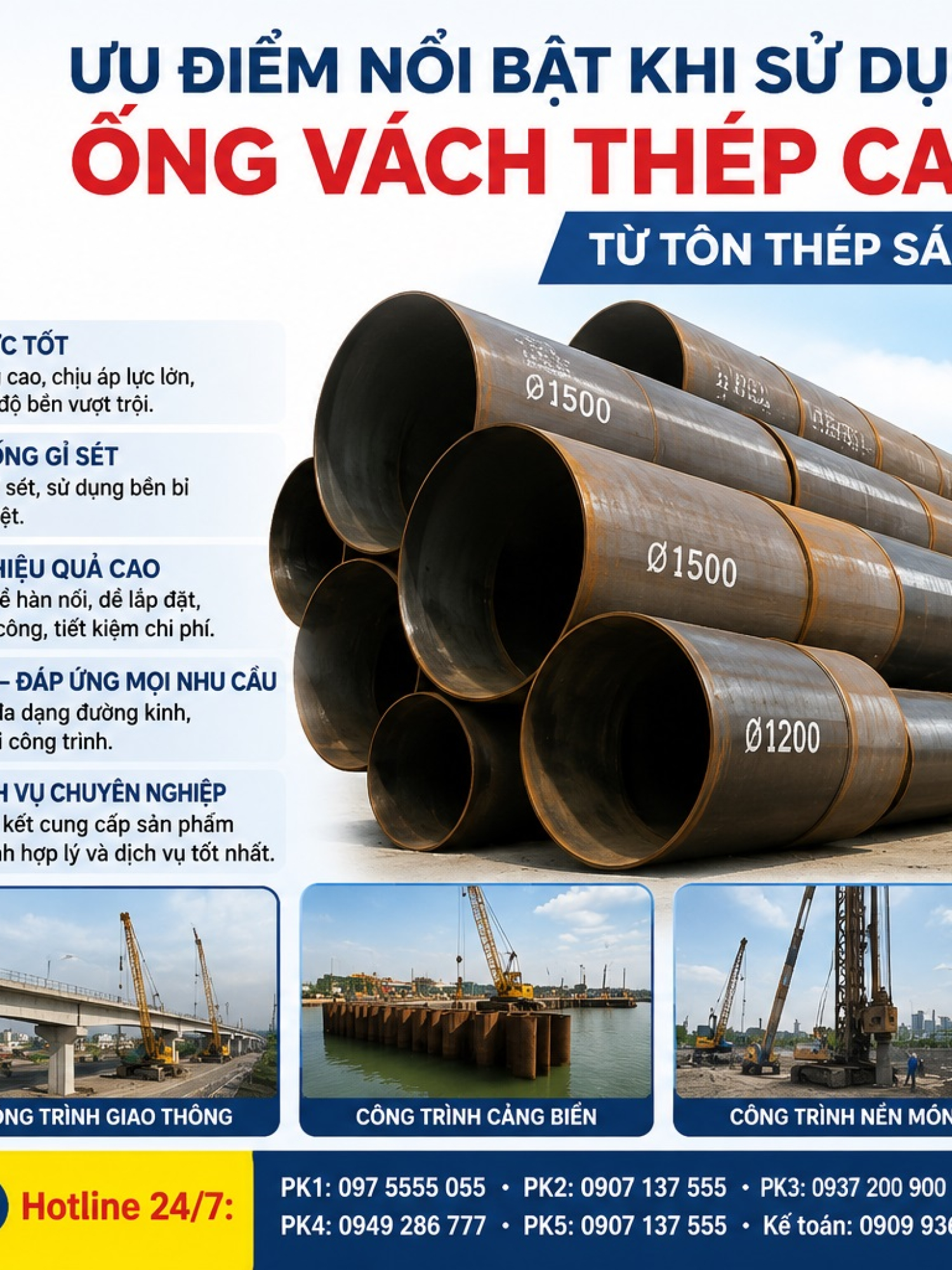 Ống Vách Thép Cọc Khoan Nhồi (Casing)