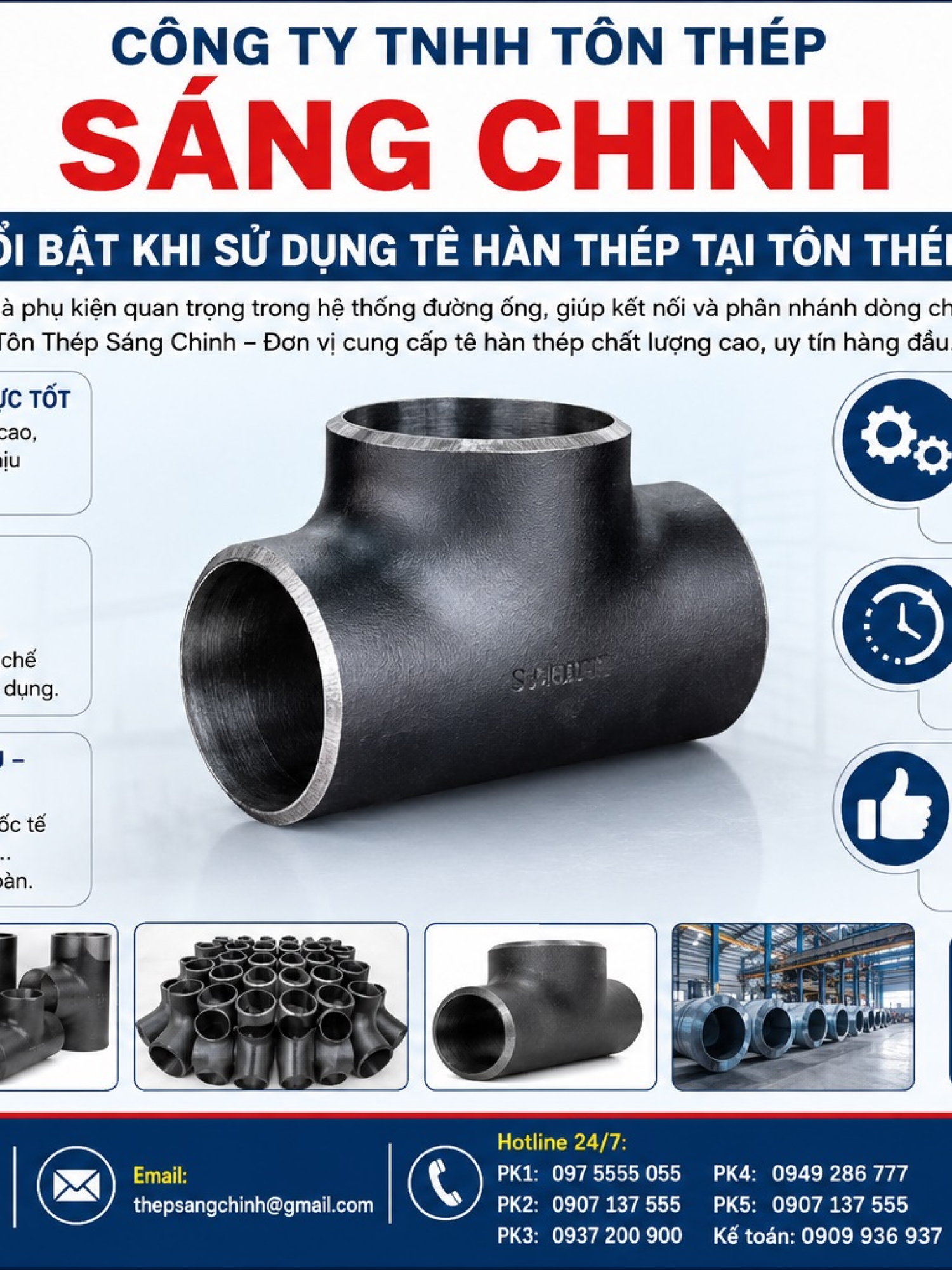 Tê Hàn Thép SCH20, SCH40, SCH80