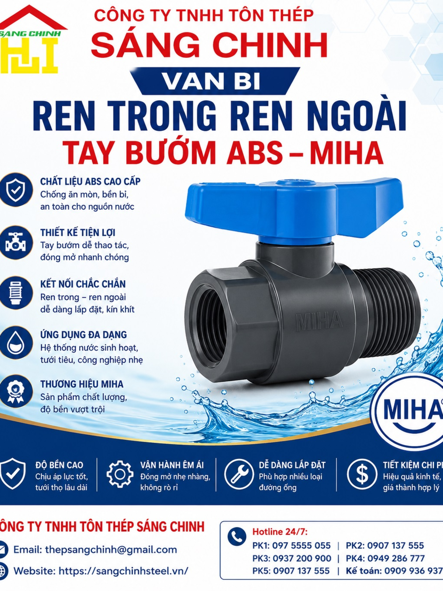 VAN BI REN TRONG REN NGOÀI TAY BƯỚM ABS – MIHA