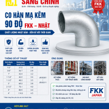 Co hàn mạ kẽm 90 độ FKK – Nhật