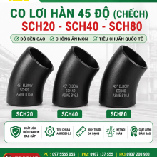 Co lơi hàn 45 độ (chếch) SCH20 SCH40 SCH80