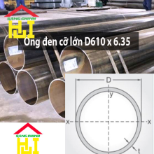 Ống đen cỡ lớn D610 x 6.35