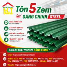 Bảng báo giá tôn 5 Zem tại Sáng Chinh STEEL