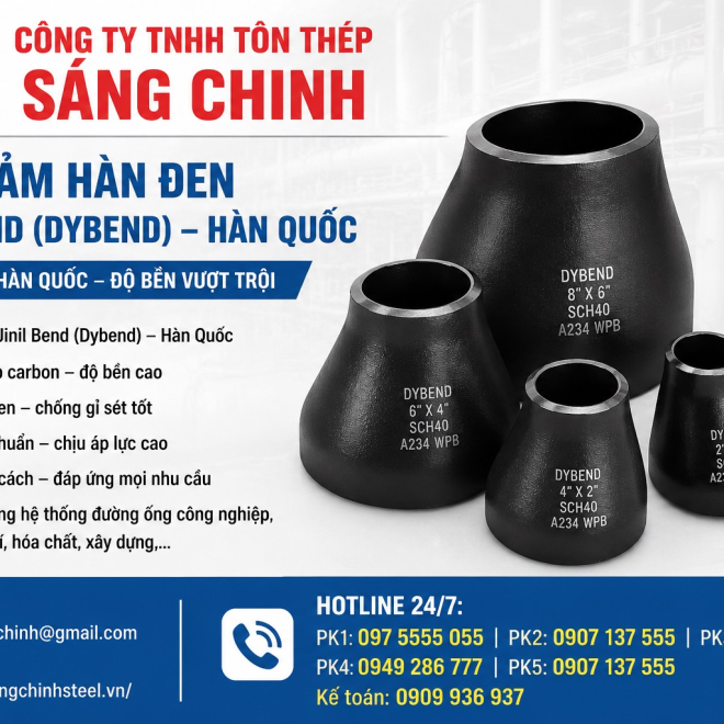 Bầu giảm hàn đen Jinil bend (Dybend) – Hàn Quốc