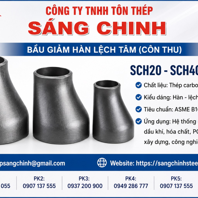 Bầu Giảm Hàn Lệch Tâm SCH20 SCH40 SCH80 (côn thu)