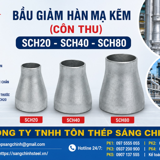 Bầu Giảm Hàn Mạ Kẽm (Côn Thu) SCH20 SCH40 SCH80