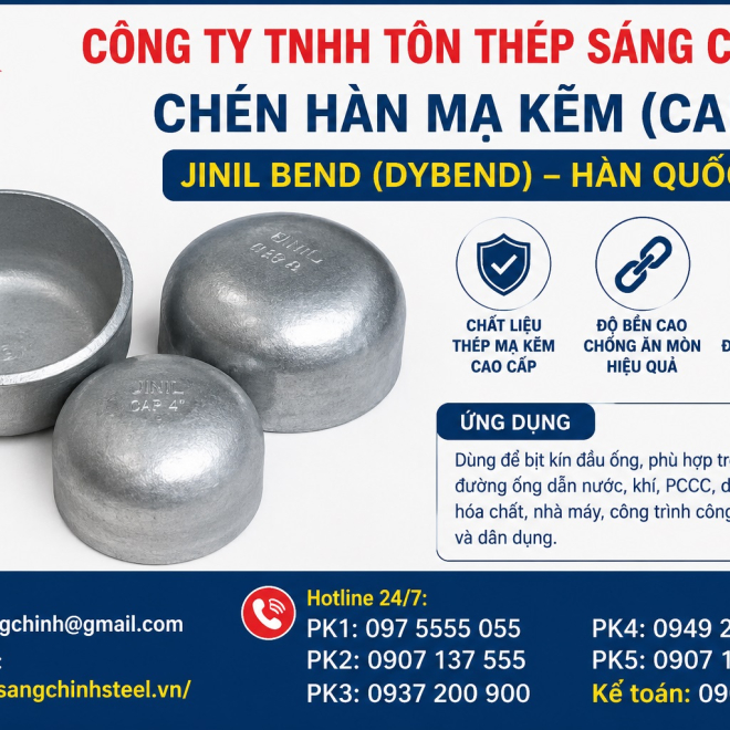 Chén hàn mạ kẽm (Cap) Jinil bend (Dybend) – Hàn Quốc