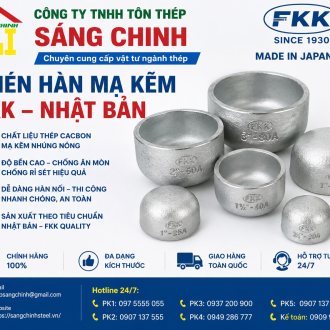 Chén hàn mạ kẽm FKK – Nhật Bản