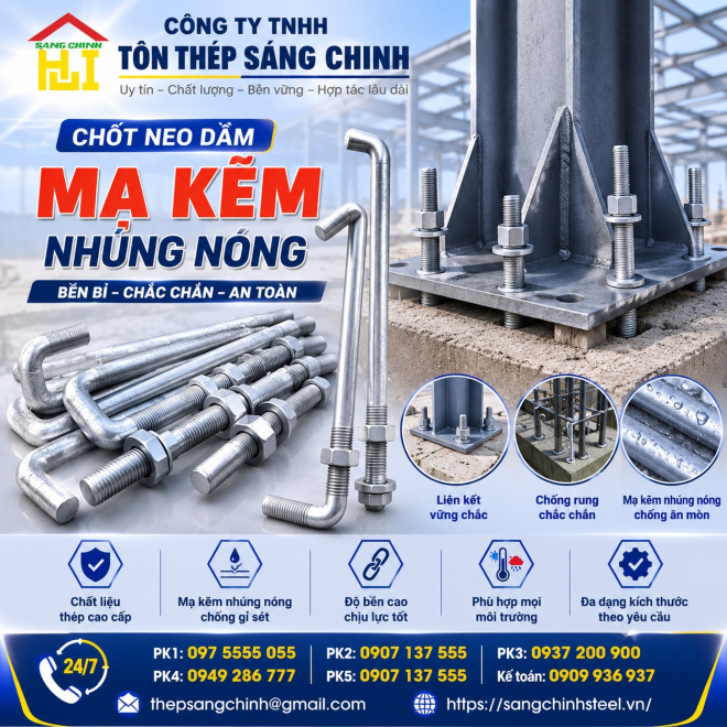 Chốt Neo Dầm – Mạ Kẽm Nhúng Nóng