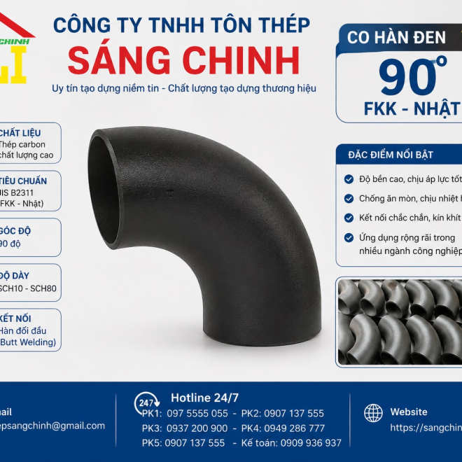 Co hàn đen 90 độ FKK – Nhật