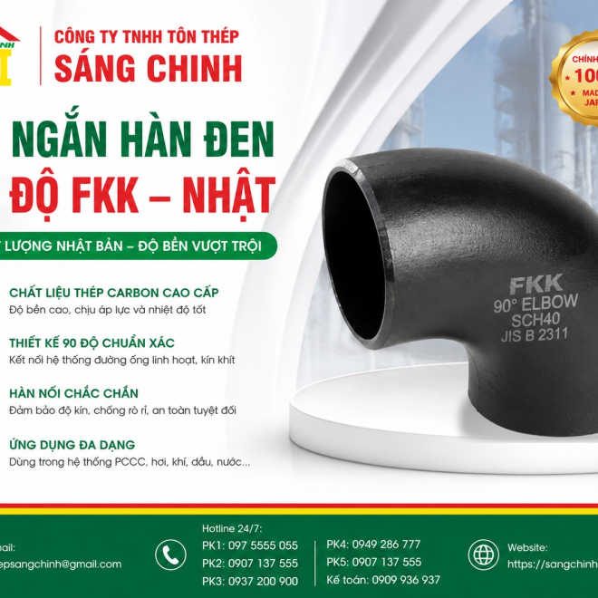 Co ngắn hàn đen 90 độ FKK – Nhật
