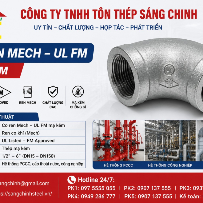 Co ren Mech – UL FM mạ kẽm