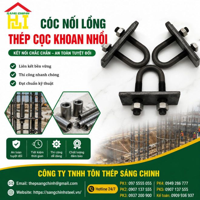 Bảng báo giá cóc nối lồng thép cọc khoan nhồi