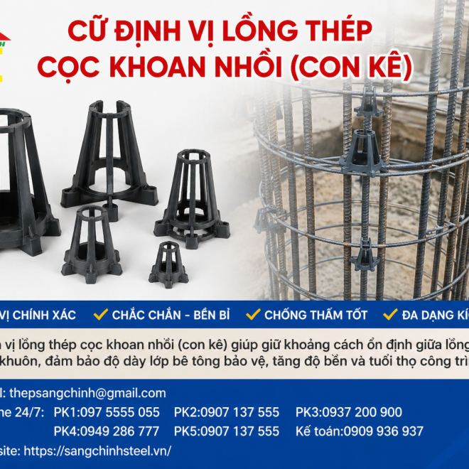 Cữ Định Vị Lồng Thép Cọc Khoan Nhồi (Con Kê)