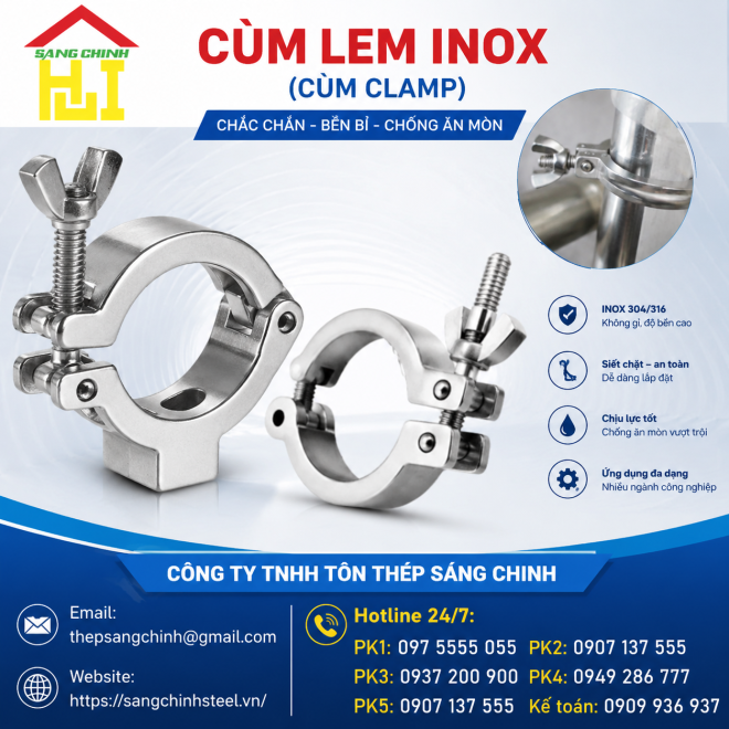 Cùm Lem INOX (Cùm Clamp)