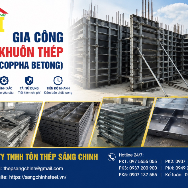 Gia công ván khuôn thép (Coppha betong)