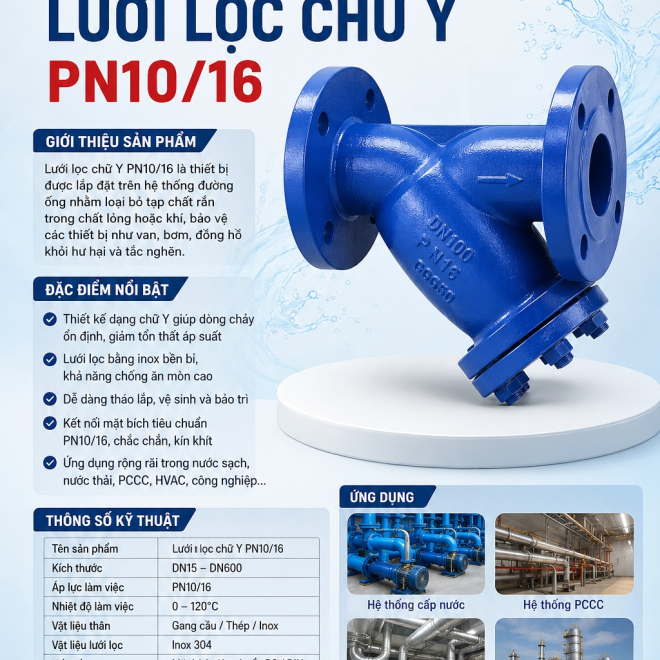 Lưới lọc chữ Y PN10/16