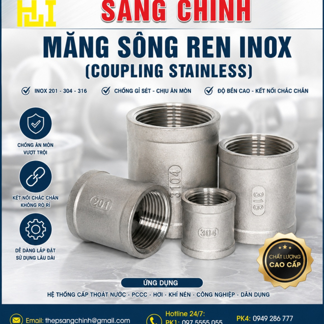 Măng sông ren inox (coupling stainless)