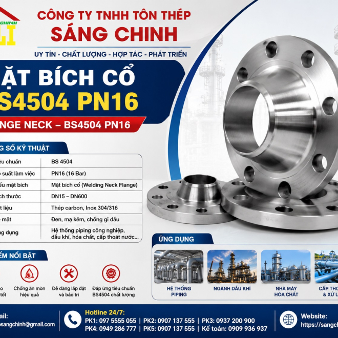 Mặt bích cổ BS4504 PN16