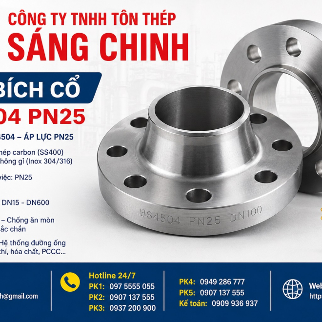 Mặt bích cổ BS4504 PN25
