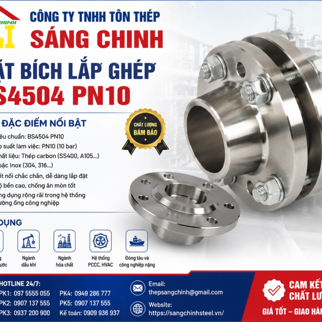 Mặt bích lắp ghép BS4504 PN10